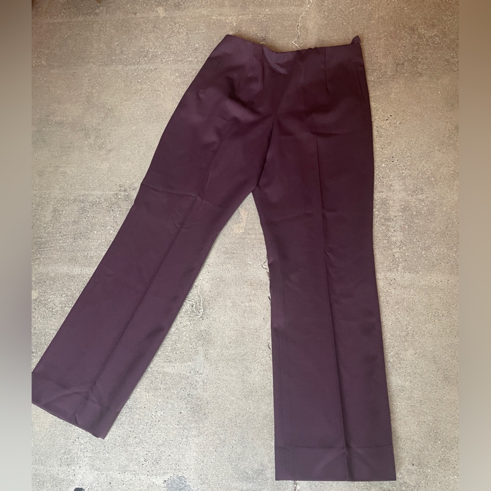 Pendleton Straight Pants Womens 12 Purple Trousers Wool USA, slight stretch